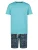 Phil & Co. Berlin Pyjama kort ‘ Classics ‘  turquoise / donkerblauw