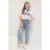 Trendyol Curve Dames Blauw Effen Recht Hoge taille Grote maten Jeans