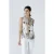 Taupe Top met Keyhole-detailprint