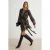 TRENDYOLMİLLA Dames Kaki Bloemenprint Kort / Mini Lang Skater Jurken