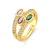 Luxenter Ring in metaallegering en multicolor zirkonia, afgewerkt in 18k geelgoud – Folant