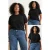 Trendyol Curve Dames Zwart Effen 3-pack Kort Regular fit Grote maten T-shirts