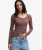 Athletic Button Down Longsleeve Top Brown