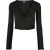 Urban Classics Dames/Dames Ribbed Wrap Crop Top met lange mouwen (Zwart)