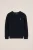 WE Fashion – Jongens gebreide trui met structuur en embroidery – Regular fit – Marineblauw – Katoen –