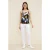 Camisole top met botanisch contrast