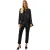 Biba PU-broek met rechte pijpen voor dames (Zwart)