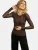 Liberte Essentiel Top ‘ MESH ‘  donkerbruin