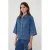 Esqualo denim blouse dark blue denim