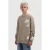 Ballin katoenen sweater met print – taupe/wit