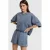 Alix the Label katoenen cropped trui met tekst – donkerblauw