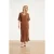 Smashed Lemon Gebreide maxi-jurk met v-hals in bruin |
