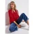Street One Dames Shirt met gespleten hals in Rood