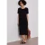 Street One Dames Midi-jurk met korte mouwen en splitdetail in Zwart