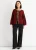Bordeaux Contrast Dieren Stropdas Oversized Gebreide Cardigan