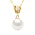 Hanger Dubbel Knoop – Diamanten 0,03 Ct – Geel Goud – Echte GeCultiveerde Zoetwaterparel Rond 10-11 mm