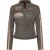 Dames Vintage Bruine Leren Biker Racing Badges Jas – Agadir