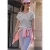 Shirt met losse schouders en strepen