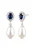 ELLI Oorbellen  donkerblauw / zilver / parelwit