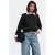 JDY rechtvallende sweater met strass-steentjes en print – zwart