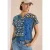 Cecil Dames Blouse met korte mouwen en patchworkprint in Blauw