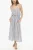 Awning gestreepte linnen maxi-jurk met riem in Bianco, Blu