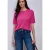 Street One Dames Shirt met ronde hals in gebreide look in Pink