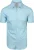 Desoto Short Sleeve Oxford Optics Overhemd Aqua Blauw