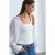 Geribbelde vierkante hals mouwloze blouse