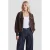 FLURESK gebreid vest met wol – donkerbruin/blauw