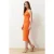 TRENDYOLMİLLA Dames Oranje Effen Midi Mouwloos Casual Bodycon Jurken