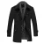 Heren winter verdikte effen kleur revers casual wollen jas met gestreepte kraag Kameel Zwart