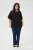 Blouse met korte mouwen Regular fit Black