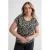 GREAT LOOKS crinkle top met bloemenprint zwart/beige