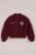 WE Fashion – Meisjes teddy bomberjack met patch – Oversized – Bordeauxrood –