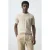 Mango Man slim T-shirt beige rib gebreid