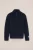 WE Fashion – Jongens gebreide trui met quarter-zip – Regular fit – Blauw – Katoen –