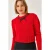 Textured Geborduurd Crew Neck Aansluitend Crop Trui