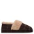 Manfield – Dames – Bruine geruite pantoffels met bont –