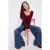 TRENDYOLMİLLA Dames Bordeaux Effen Lang Getailleerd Blouses