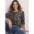 Blouse met lange mouwen, tape-details en luipaardprint
