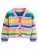 Next Gebreid vest  blauw / citroen / groen / lichtroze