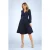 Topvintage exclusive ~ Helaine swingjurk in marineblauw