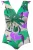 Ulla Popken Badpak  crème / donkergroen / roodviolet / zwart