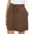 VILA high waist regular fit short – bruin