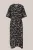 WE Fashion – Dames midi jurk met structuur – Regular fit – Zwart – Viscose –