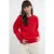 TRENDYOLMİLLA Dames Rood Effen Lang Regular fit Sweatshirts