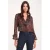 Morgan semi-transparante blouse met paisley – donkerbruin/camel