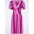 Topvintage exclusive ~ Sadie Faded Stripes swing jurk in paars