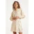 Smashed Lemon Crème blouse met gesmokte details en boho rijgsluiting |